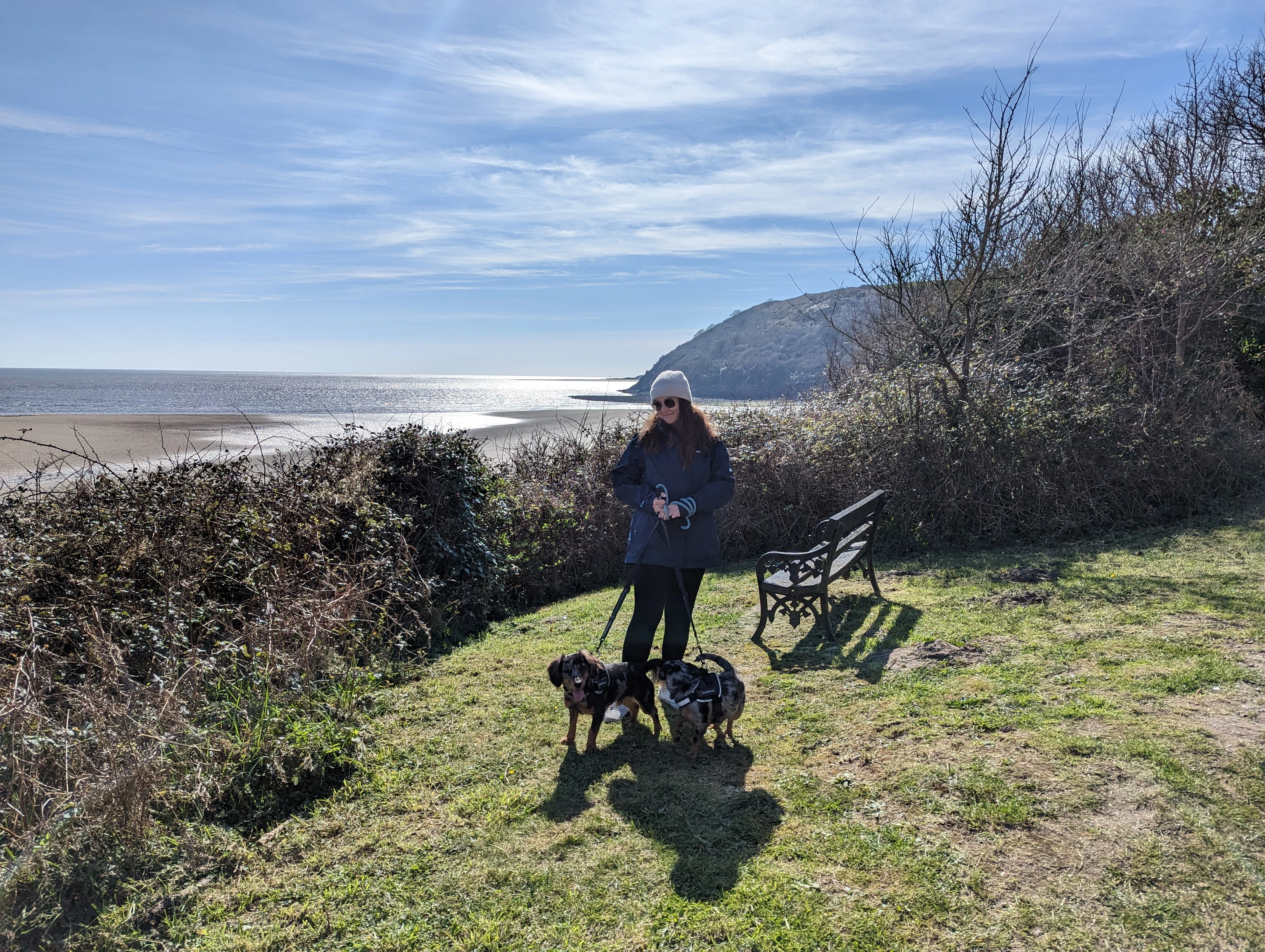 Amy with her dogs Piper and Wyatt