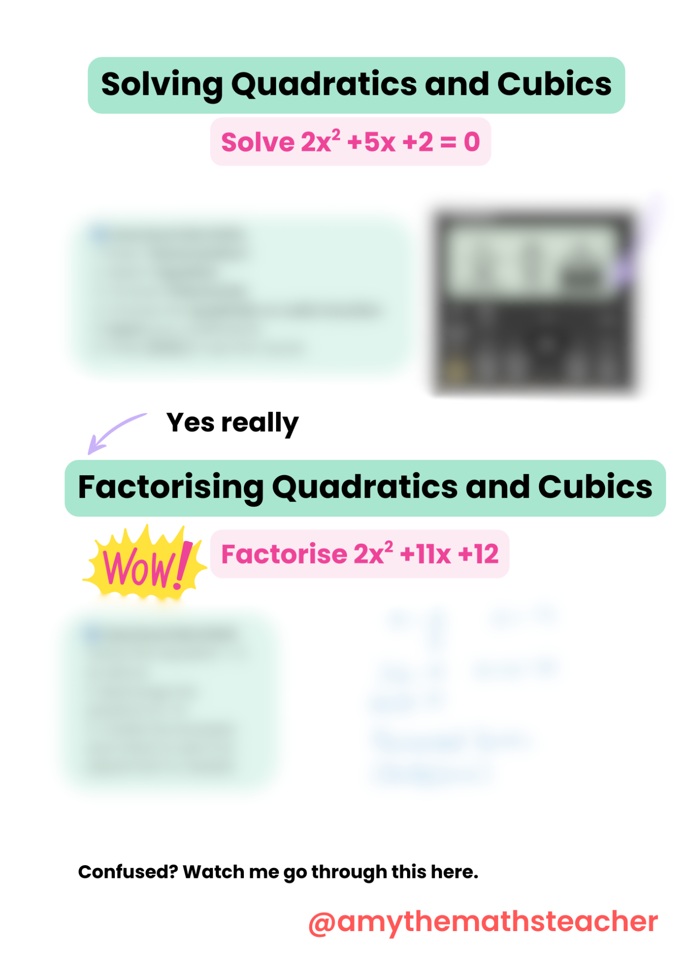 Snippet from the A Level Maths Calculator Guide: stop wasting precious exam minutes on complex quadratics, your calculator can give you the roots instantly