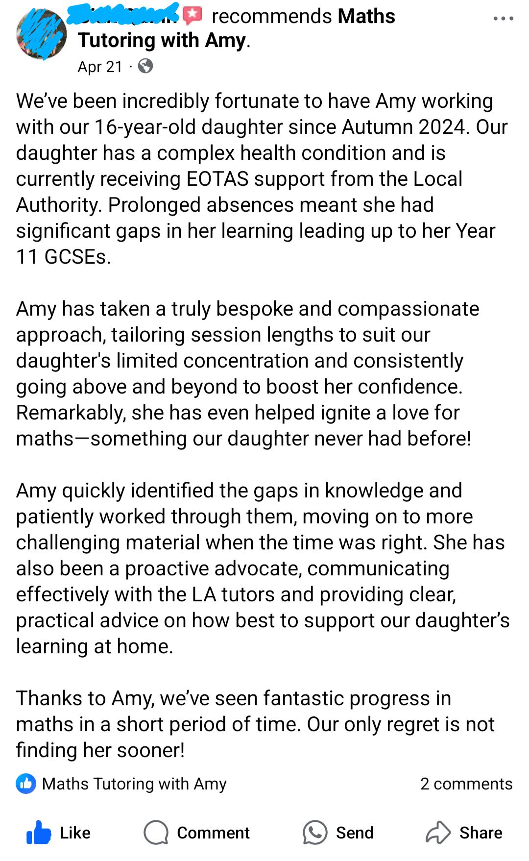 Review from parent of GCSE student